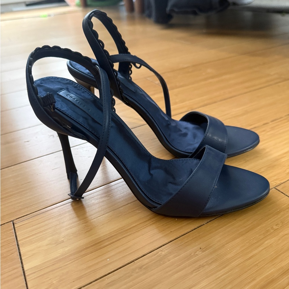 Charles & Keith Dark Blue Strappy Heels